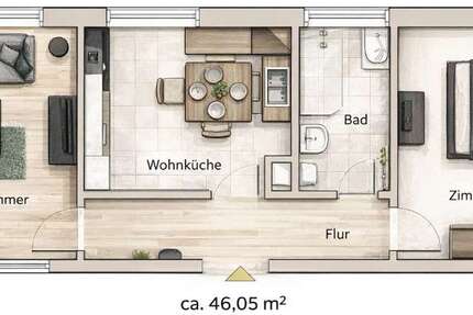 Wohnung Altötting - 2 Zimmer, 46 m&sup2;, 99.900&euro; | Angebot:26066199