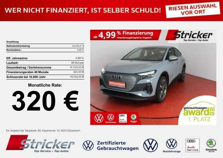 Audi Q4 e-tron 57.247 km 26.939 € Detmold 32760