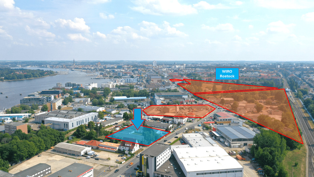 HRO-CITY-Neubaugrundstück für 6 Geschosse und 7.600 m² BGF für Büro und Gewerbe mit Warnowblick zimmer