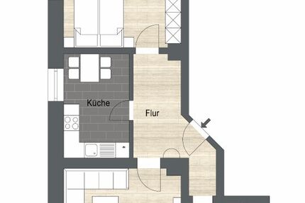 1 Monat mietfrei -Zentrumsnahe 2-Zi Wohnung - Tageslichtbad, Gemeinschaftsgarten, PKW-Stellplatz 2 zimmer