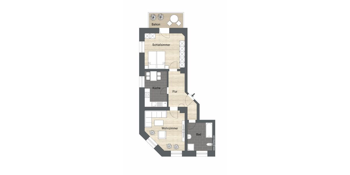 1 Monat mietfrei -Zentrumsnahe 2-Zi Wohnung - Tageslichtbad, Gemeinschaftsgarten, PKW-Stellplatz 2 zimmer