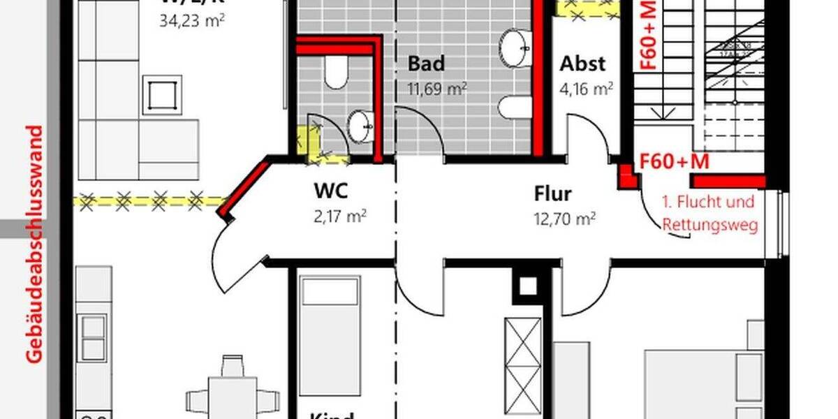 Etagenwohnung Lüdenscheid - 3 Zimmer, 98 m&sup2;, 1.020&euro; | Angebot:26824077