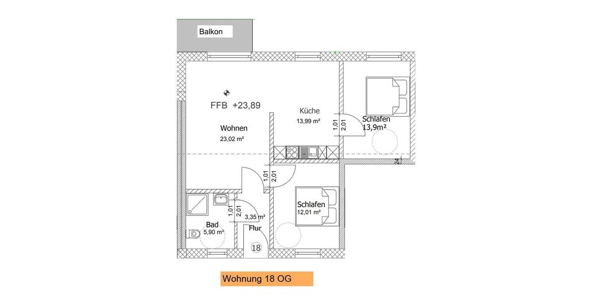 Etagenwohnung Dorf Mecklenburg - 3 Zimmer, 75 m&sup2;, 783&euro; | Angebot:26300510