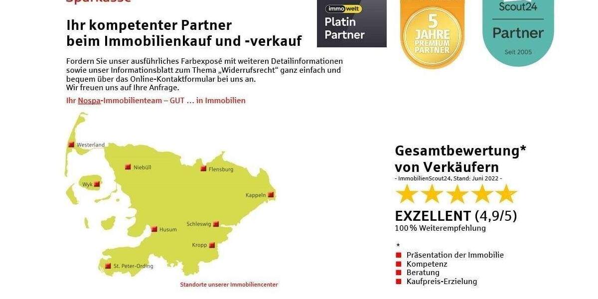 Doppelhaushälfte Sankt Peter-Ording Ording - 3 Zimmer, 86 m&sup2;, 899.000&euro; | Angebot:25196366