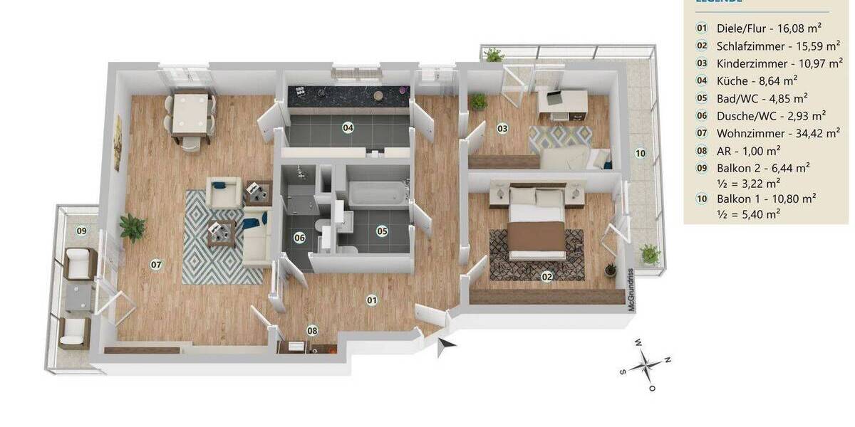 Etagenwohnung Deisenhofen Deisenhofen - 3 Zimmer, 103 m&sup2;, 1.650&euro; | Angebot:26806955