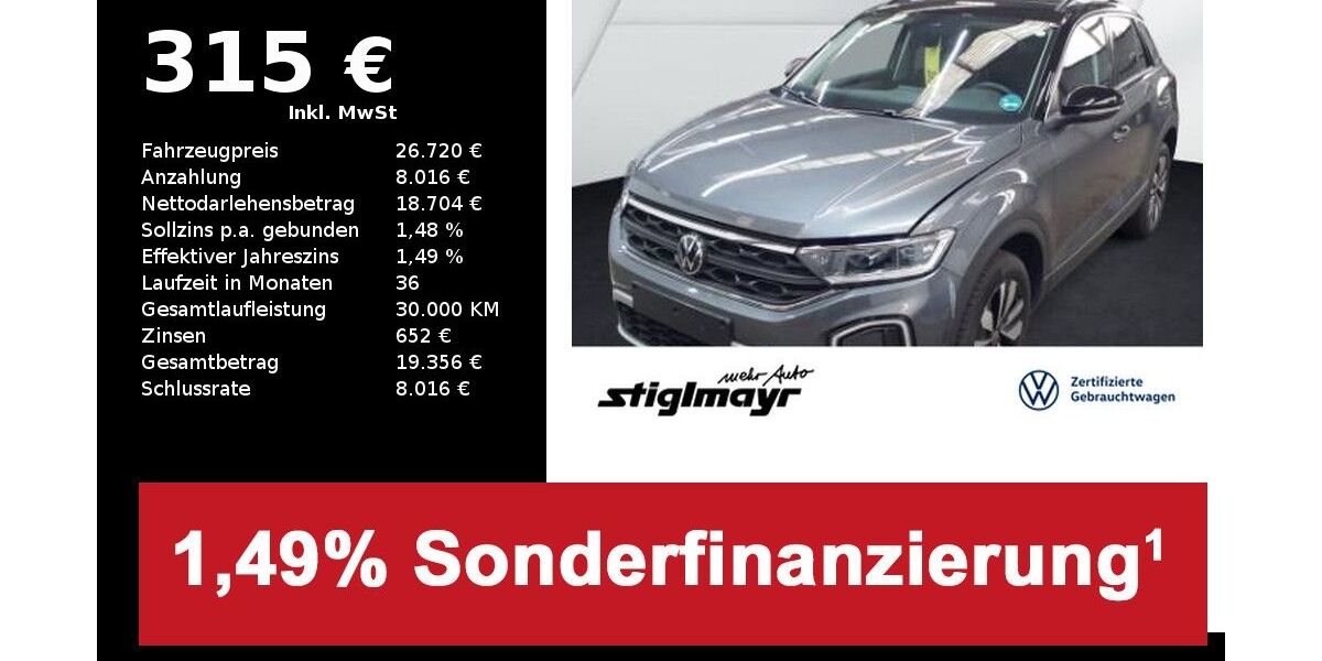 VW T-Roc 22.730 km 26.720 &euro; Pfaffenhofen/Ilm 85276