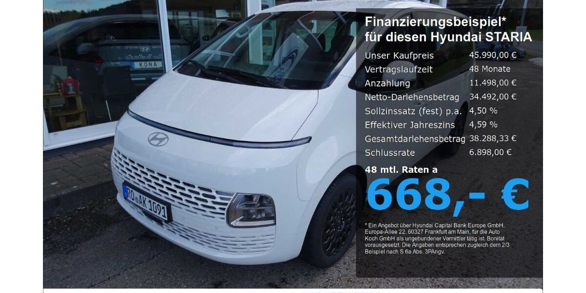 Hyundai STARIA 6.200 km 44.990 &euro; Bad Feilnbach 83075