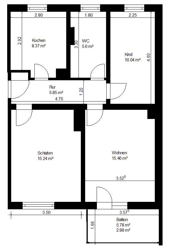 3-RWE an der Talsperre, ZH, Balkon mit Schieberverglasung im 3. OG zimmer