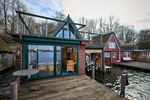 Reetgedecktes, winterfestes Bootshaus mit Bootsgarage und Motorboot am Ziegelsee sofort nutzbar - Ferienhaus Schwerin Werdervorstadt | Angebot:26421371