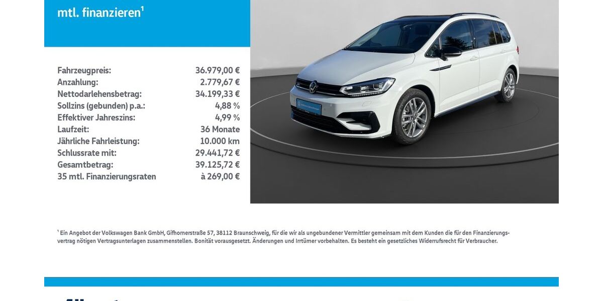 VW Touran 19.300 km 35.942 &euro; Mühlhausen/Thüringen 99974