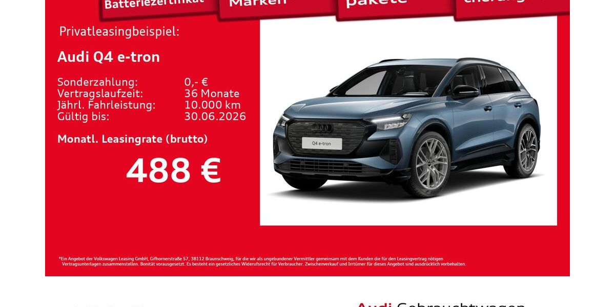 Audi Q4 e-tron 8.106 km 47.650 &euro; Hamburg 20537