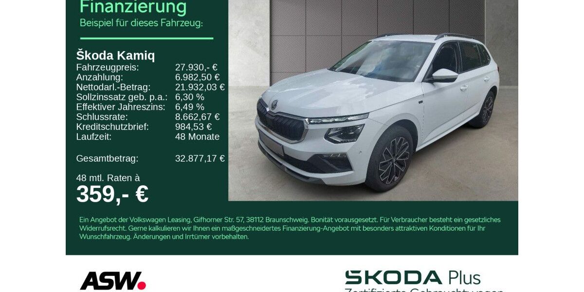 Skoda Kamiq 34.500 km 27.930 &euro; Heilbronn 74076