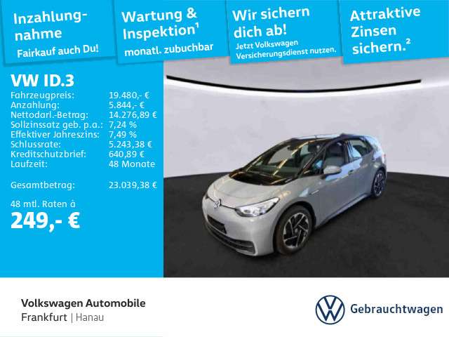 VW ID.3 28.074 km 19.480 € Hanau 63452