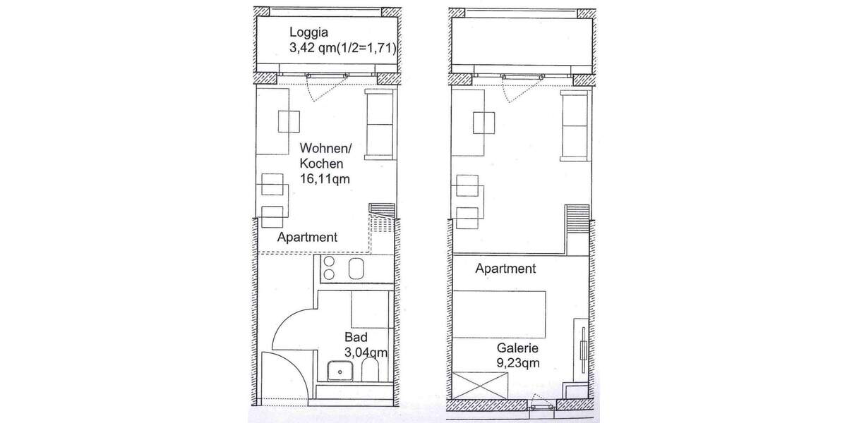 Etagenwohnung Augsburg Innenstadt - 1 Zimmer, 30 m&sup2;, 199.000&euro; | Angebot:24623237