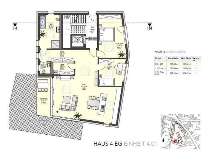 Terrassenwohnung Weißenburg i. Bay. Weißenburg - 3 Zimmer, 132 m&sup2;, 582.307&euro; | Angebot:25669920