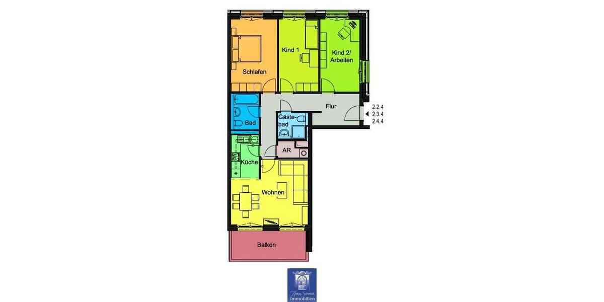 Etagenwohnung Dresden Südvorstadt-West - 4 Zimmer, 99 m&sup2;, 1.350&euro; | Angebot:26161477