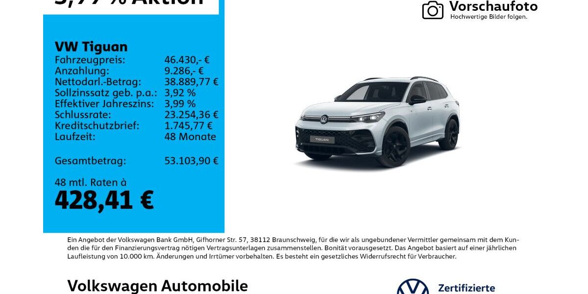 VW Tiguan 7.288 km 46.430 &euro; Leipzig 04277
