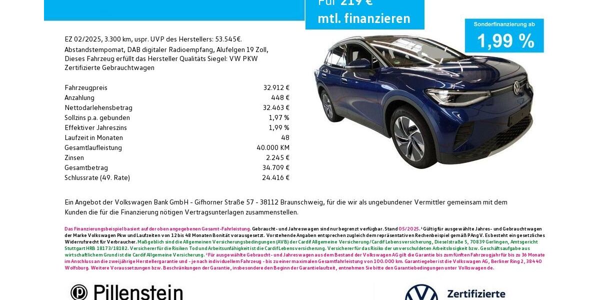 VW ID.4 3.300 km 32.912 € Fürth 90762