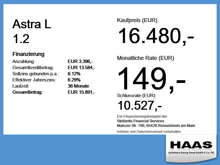 Opel Astra 14.000 km 16.480 &euro; Augsburg 86159