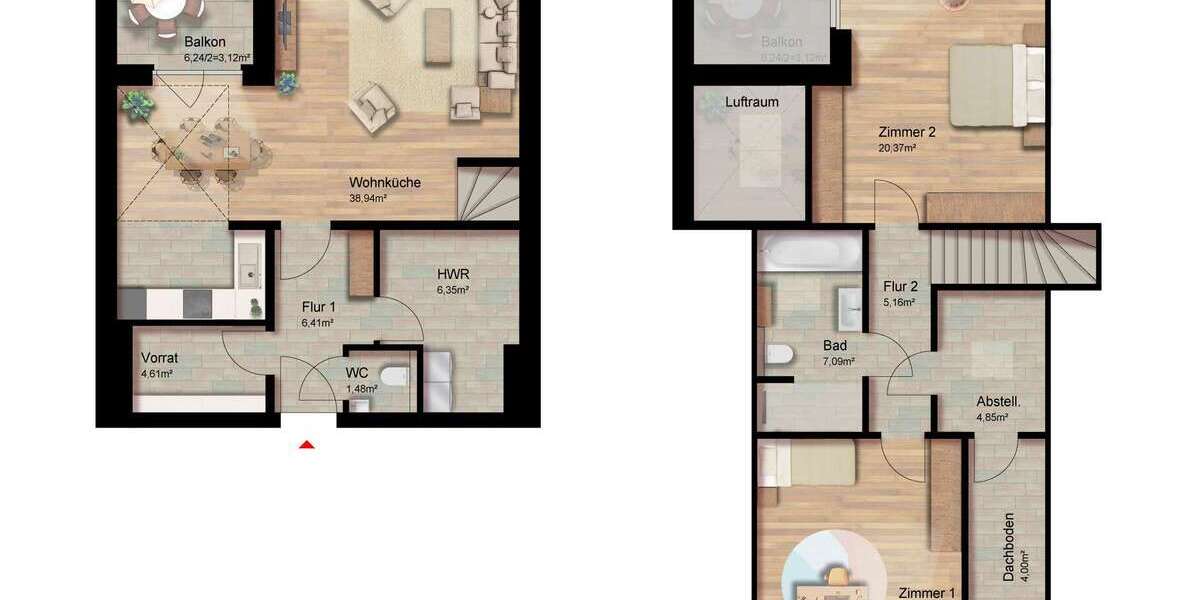 Wohnung zum Mieten in Edewecht Friedrichsfehn 1.630 € 117.04 m² 3 zimmer