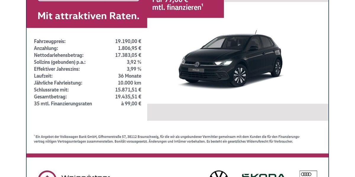 VW Polo 18.450 km 19.190 &euro; Miesbach 83714