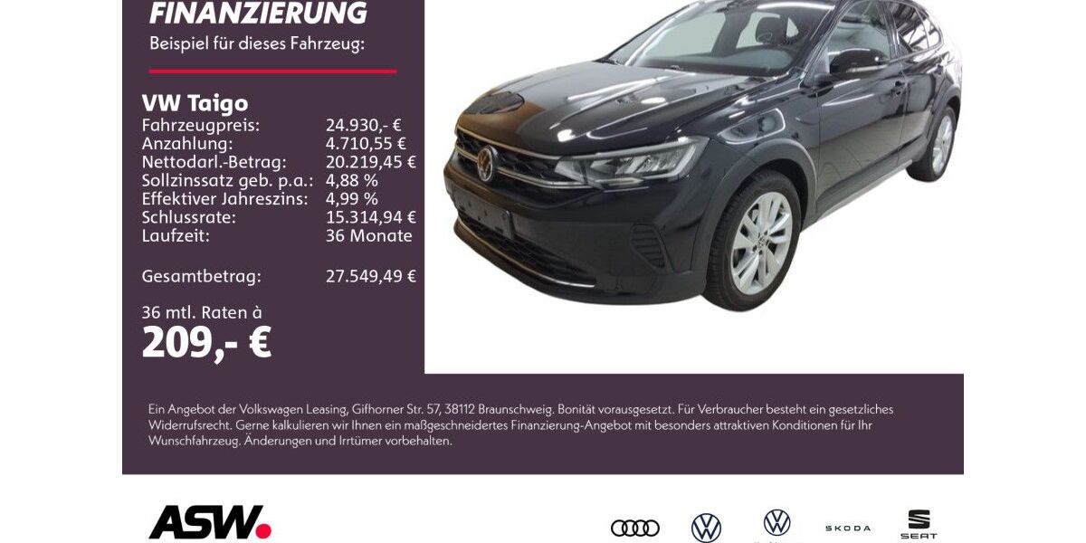 VW Taigo 21.400 km 24.930 &euro; Weinsberg 74189