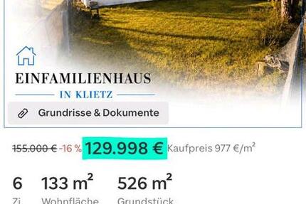 Haus Schönhausen (Elbe) - 6 Zimmer, 140 m&sup2;, 130.000&euro; | Angebot:27117101
