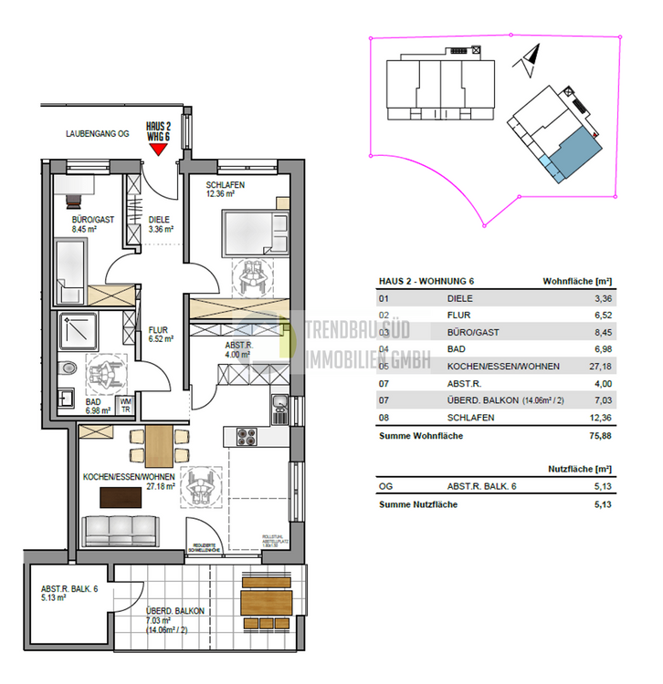 Wohnung zum Kaufen in Mietingen 379.000 € 75.88 m²