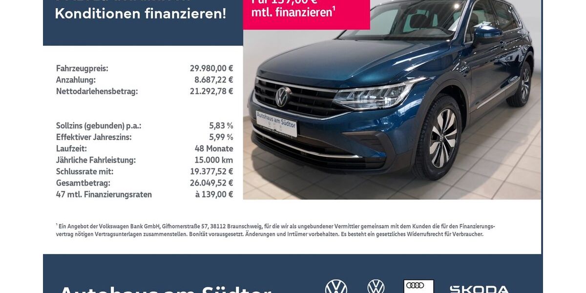 VW Tiguan 41.940 km 29.980 &euro; Rietberg 33397