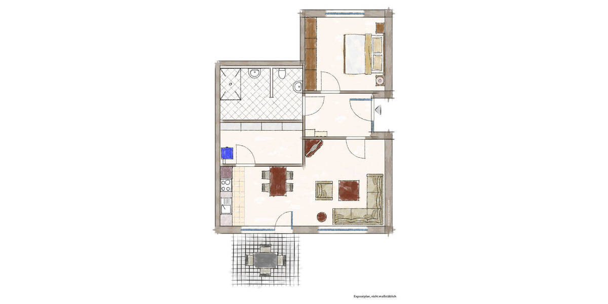 Keine Käuferprovision ! Helle Erdgeschosswohnung mit überdachtem Eingang, Terrasse und Stellplatz 2 zimmer