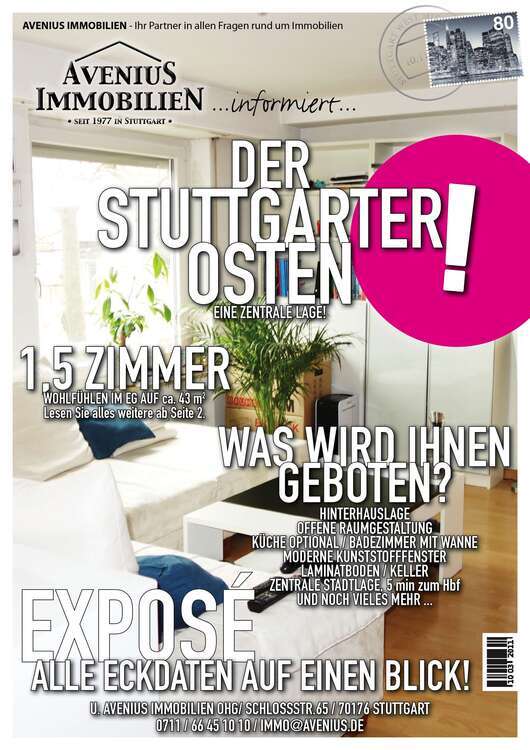 Wohnung zum Mieten in Stuttgart 580 € 43 m²