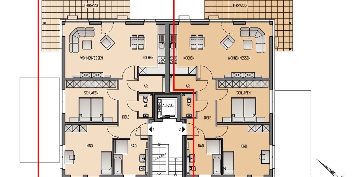 Etagenwohnung Wetter Esborn - 3 Zimmer, 101 m&sup2;, 439.000&euro; | Angebot:25191248