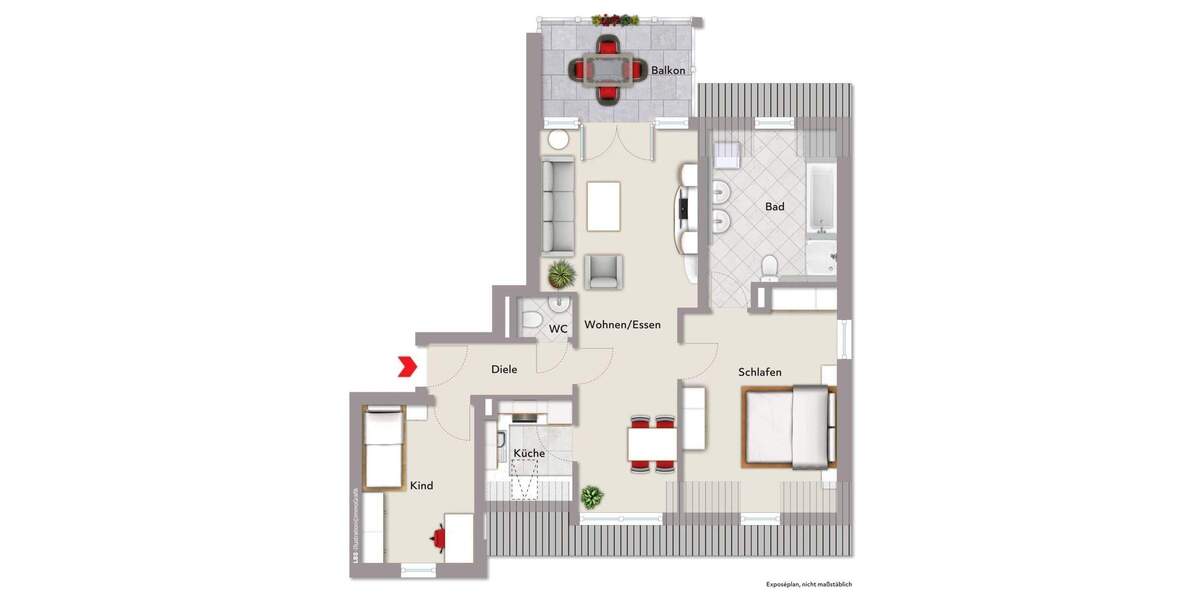 Etagenwohnung Niederwerrn - 3 Zimmer, 79 m&sup2;, 229.000&euro; | Angebot:25734064