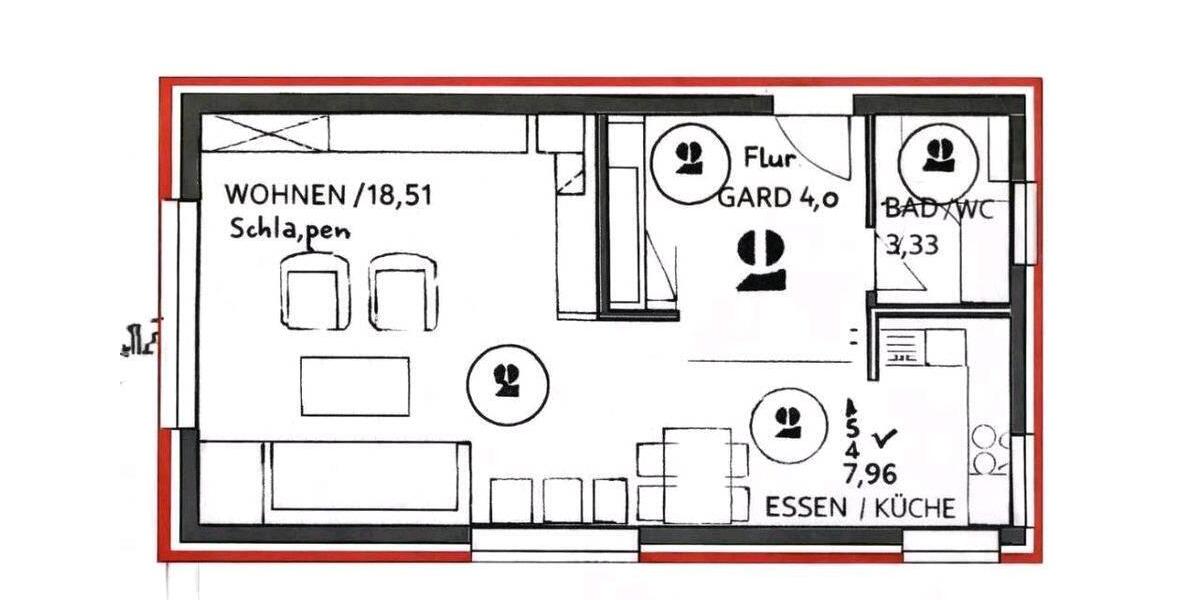 Etagenwohnung Neumarkt in der Oberpfalz Altenhof - 1 Zimmer, 33 m&sup2;, 109.000&euro; | Angebot:26745663