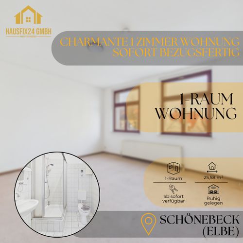 Etagenwohnung Schönebeck (Elbe) - 1 Zimmer, 26 m&sup2;, 275&euro; | Angebot:26019087