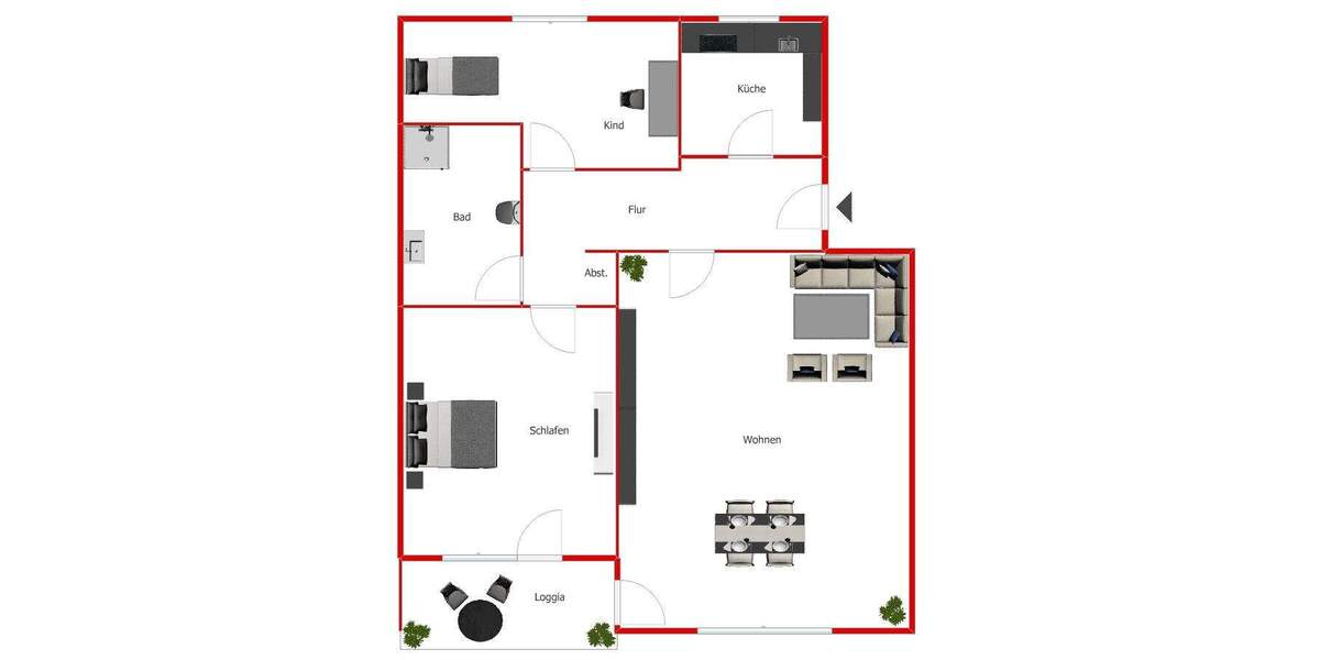 Etagenwohnung Erlensee Rückingen - 3 Zimmer, 70 m&sup2;, 187.000&euro; | Angebot:25878522