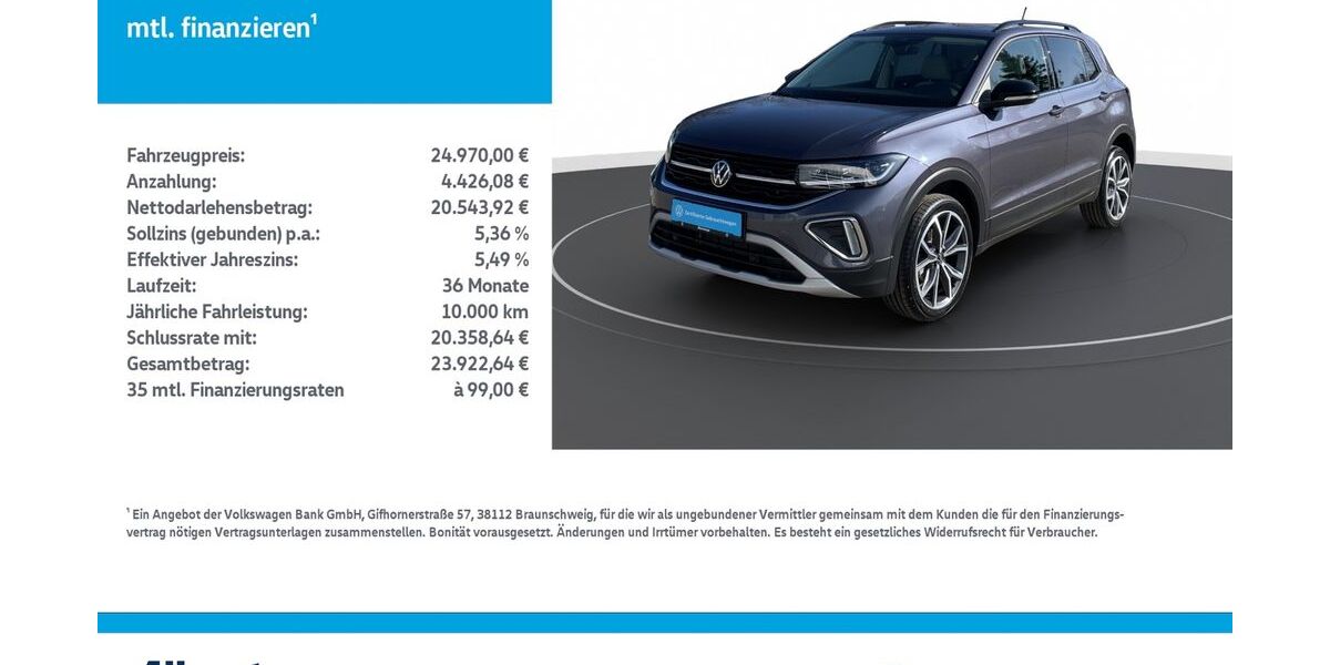 VW T-Cross 7.100 km 24.970 &euro; Mühlhausen/Thüringen 99974