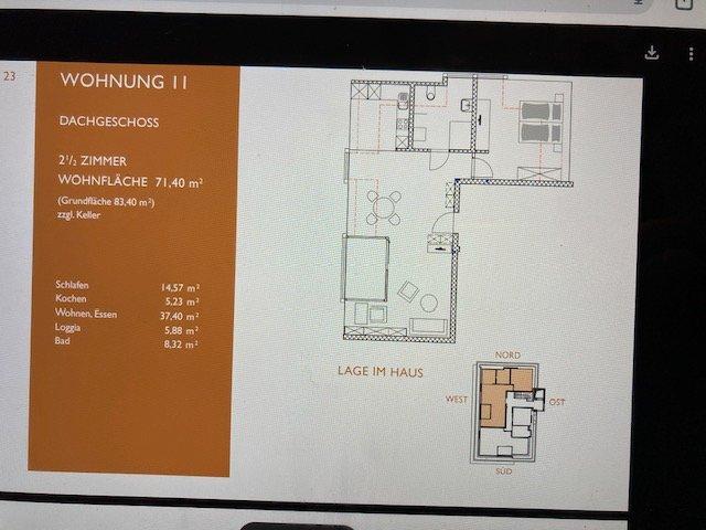 Dachgeschoßwohnung Sonthofen - 2.5 Zimmer, 71 m&sup2;, 1.215&euro; | Angebot:26534455