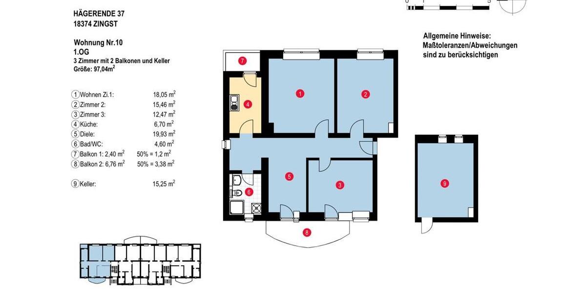 Etagenwohnung Zingst - 3.5 Zimmer, 97 m&sup2;, 1.025&euro; | Angebot:24662627