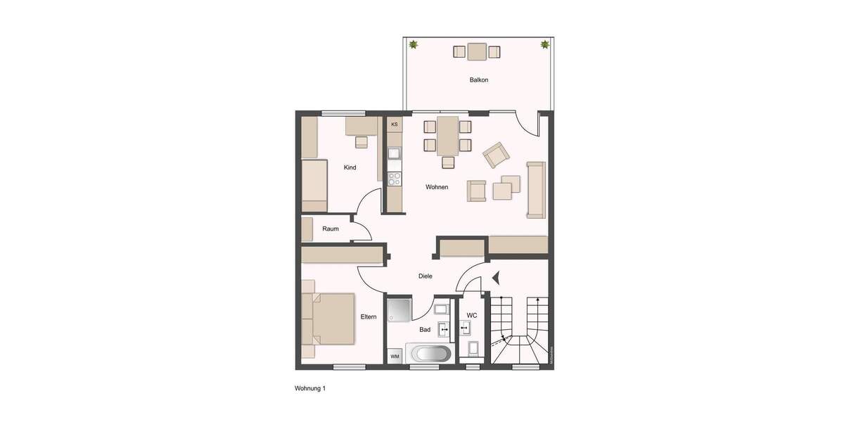 Etagenwohnung Leipzig Großzschocher - 3 Zimmer, 71 m&sup2;, 329.990&euro; | Angebot:24684236