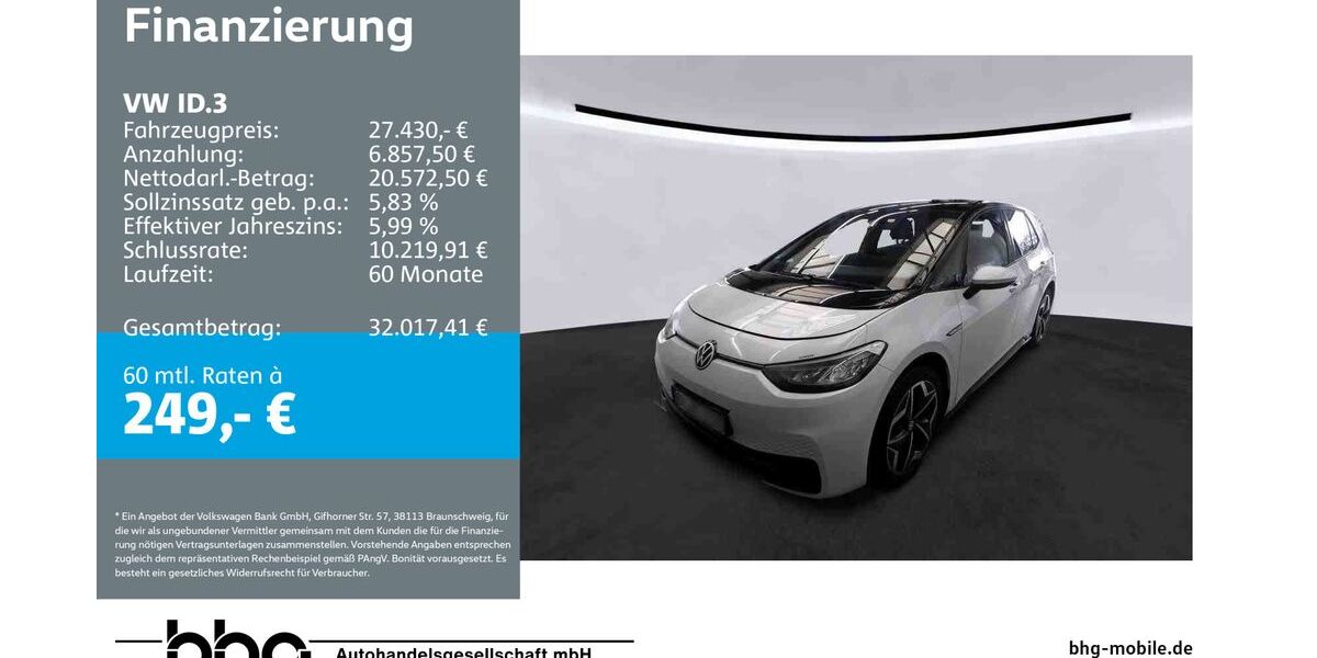 VW ID.3 61.920 km 27.430 &euro; Reutlingen 72770