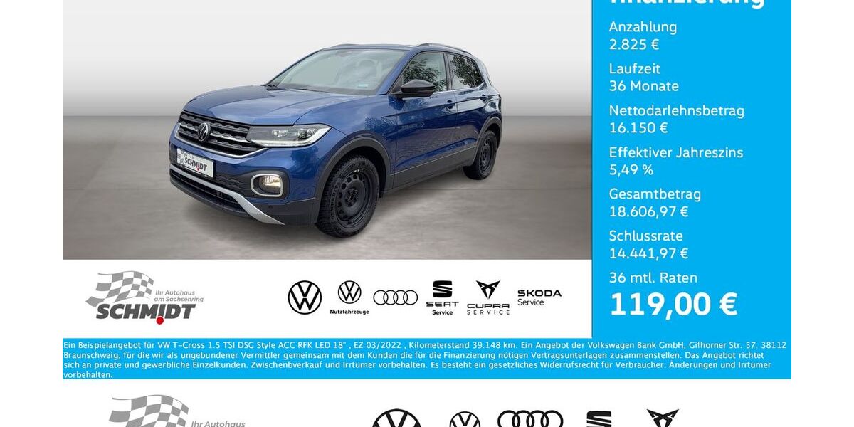 VW T-Cross 39.148 km 18.975 &euro; Bernsdorf 09337