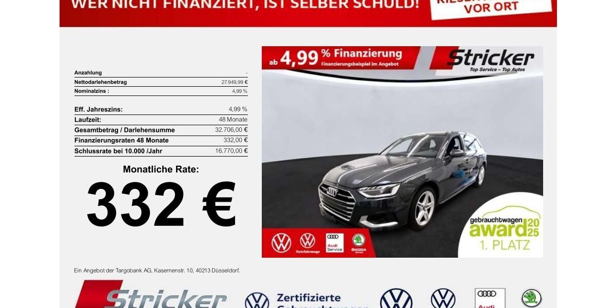 Audi A4 48.264 km 27.949 &euro; Detmold 32760