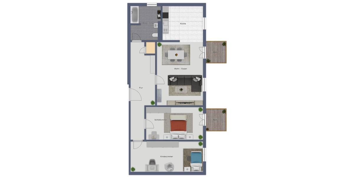 Etagenwohnung Flensburg Nordstadt - 3 Zimmer, 92 m&sup2;, 720&euro; | Angebot:26843950