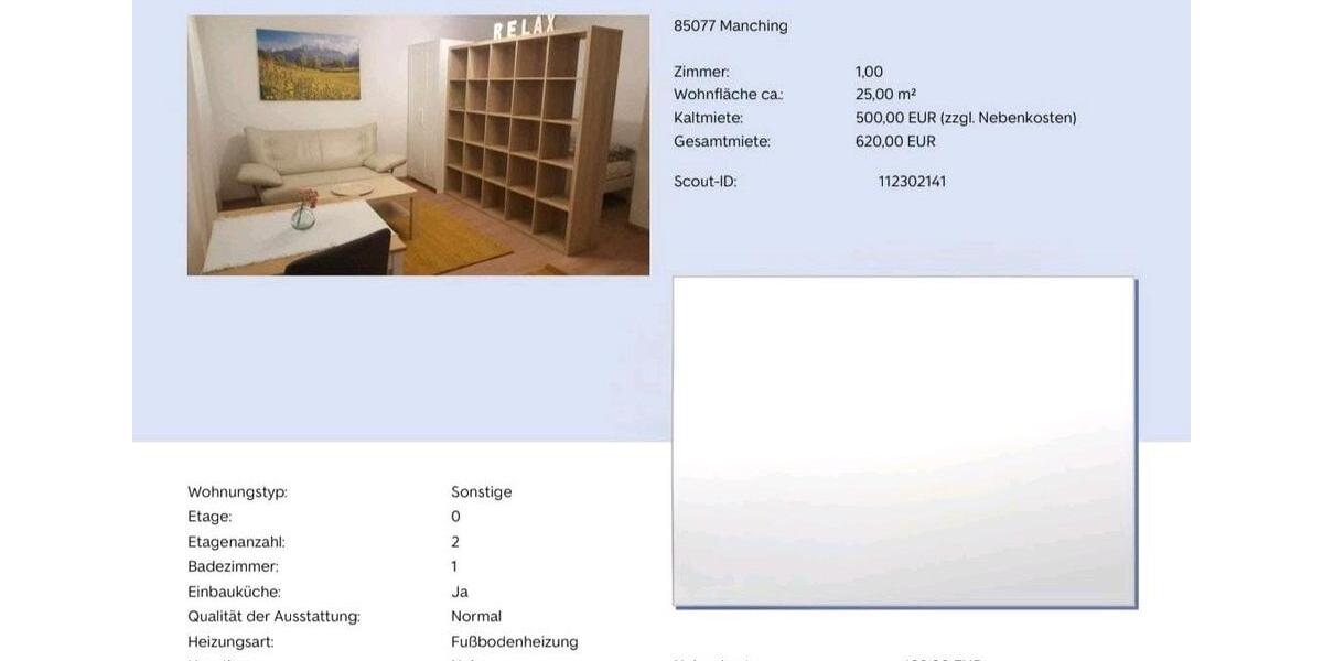 Stilvolles 1 Zimmer - Apartment in Manching zimmer