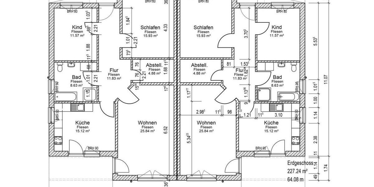 Doppelhaushälfte Wittenberge - 3 Zimmer, 93 m&sup2;, 1.200&euro; | Angebot:25947889
