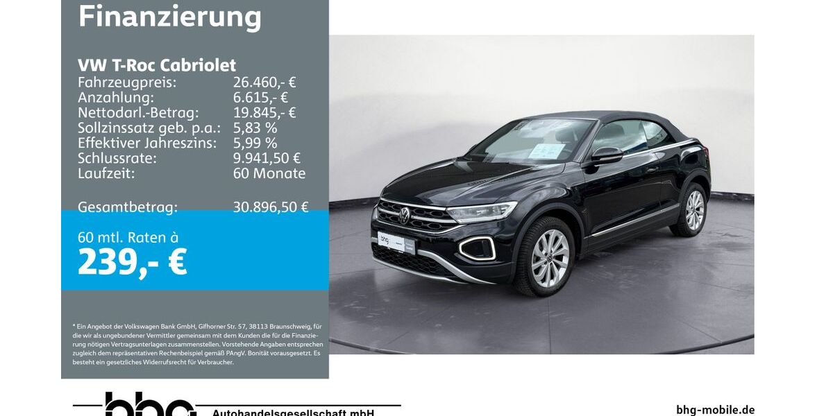 VW T-Roc 30.150 km 26.460 &euro; Mössingen 72116