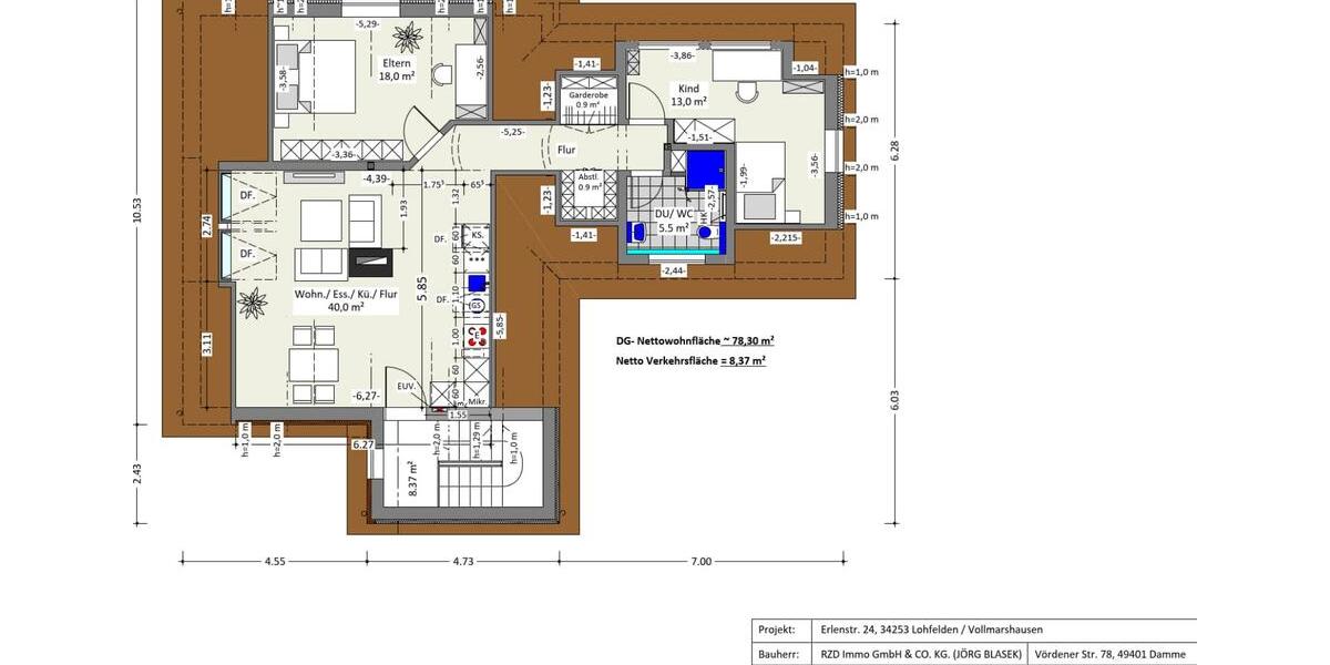 Vermiete Lohfelden - 3 Zimmer Wohnung DG Erstbezug 3 zimmer