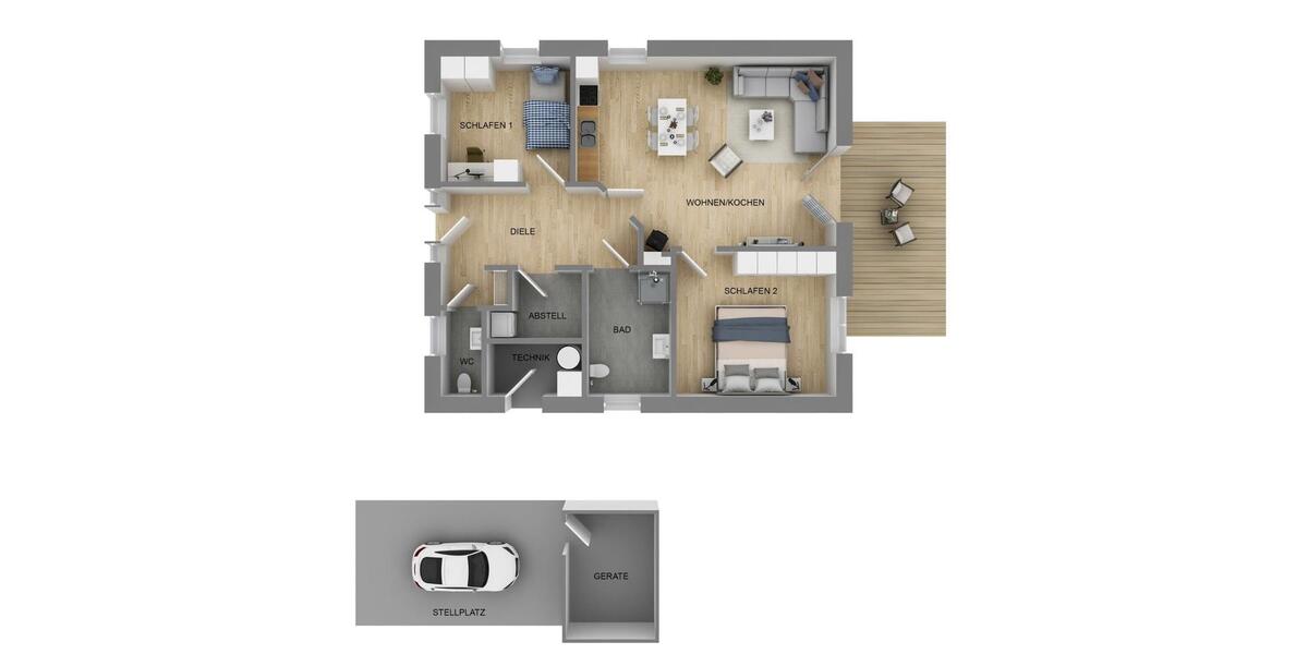 Bungalow Lathen - 3 Zimmer, 90 m&sup2;, 1.150&euro; | Angebot:26184296