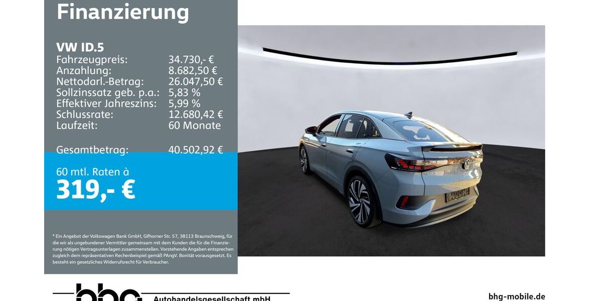 VW ID.5 31.381 km 34.730 &euro; Ettlingen 76275